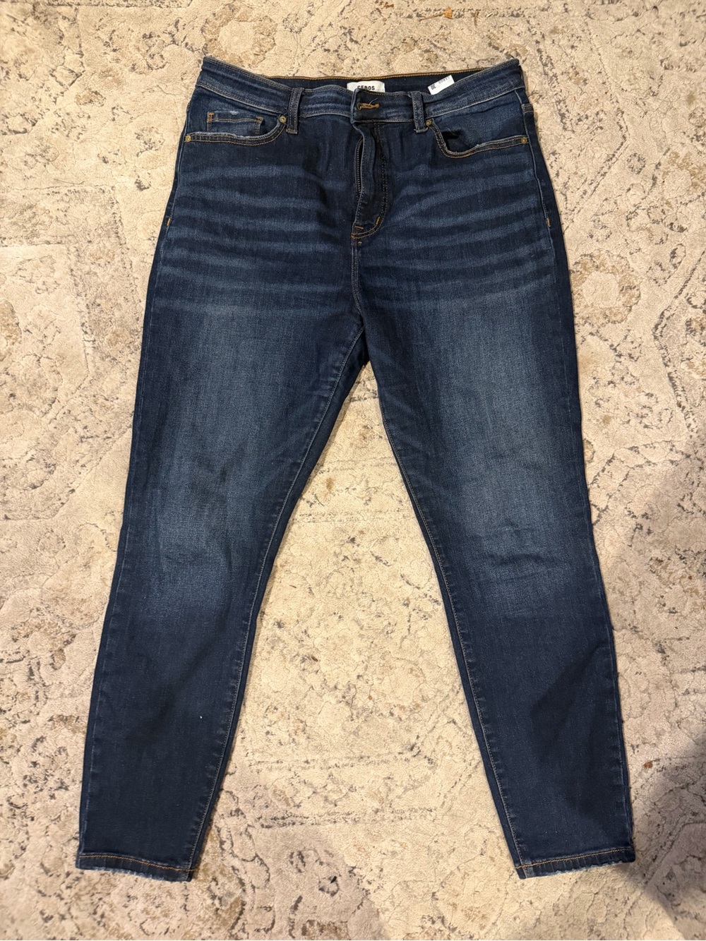 Women's Dark Blue Stretch Skinny Jeans - Comfortable Fit